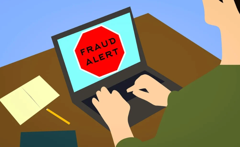 an illustration of a man received a fraud alert message 