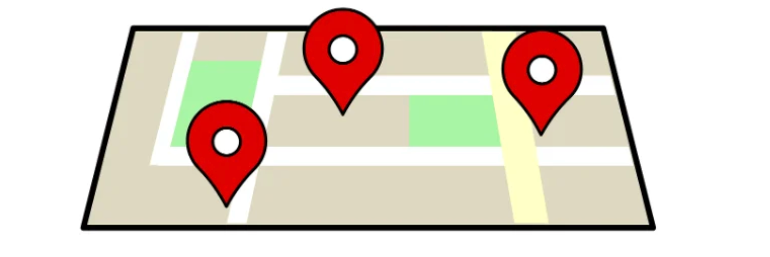 map with pin location